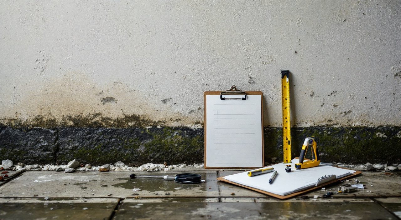 Relevé d'humidité en pied de mur